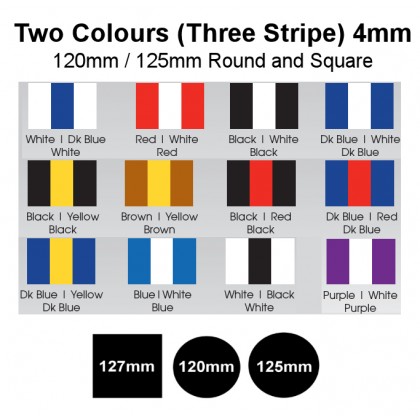 Mouthguard Blanks 4mm Easy Colour (Two Colour / Three Stripes - Stripe Down Centre)